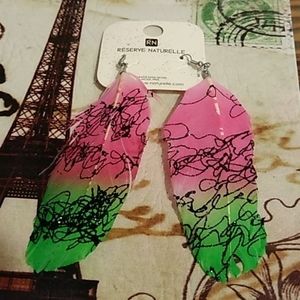 Tribal Feathers 🖤 Silver Hook Earrings